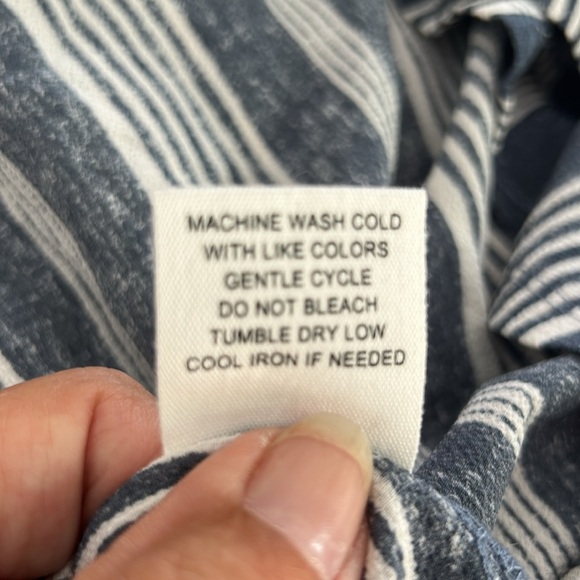 ➕Unbranded Striped Denim Blue and White Halter Maxi Dress - Picture 7 of 7